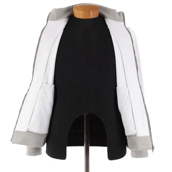 Luciano Barbera NWD 100% Cotton Bomber Jacket Size 50 (M US) In Solid White